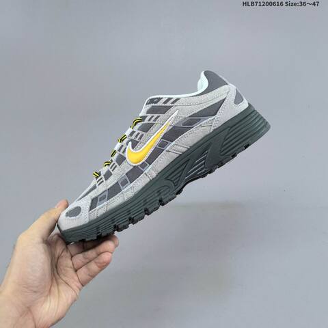 Nike P-6000 Premium Grey Dark Grey Yellow White EU 36-47 Running Shoe - Unisex (BS-59920)