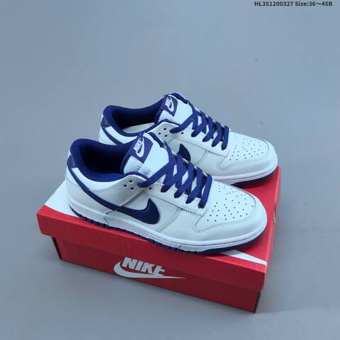 Nike Dunk Low White Dark Blue EU 36-45 Skate Shoe - Unisex (BS-61088)