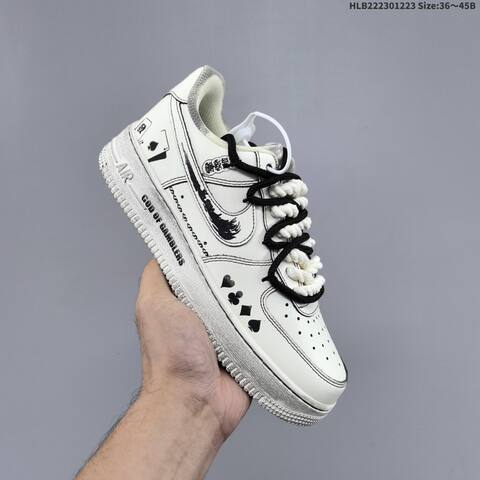 Nike Air Force 1 07 LV8 Off White Black Grey EU 36-45 Sneaker - Unisex (BS-62500)