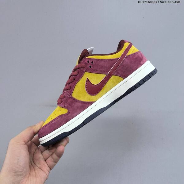 Nike SB Dunk Low Pro burgundy yellow sail black EU 36-45 skate shoe
