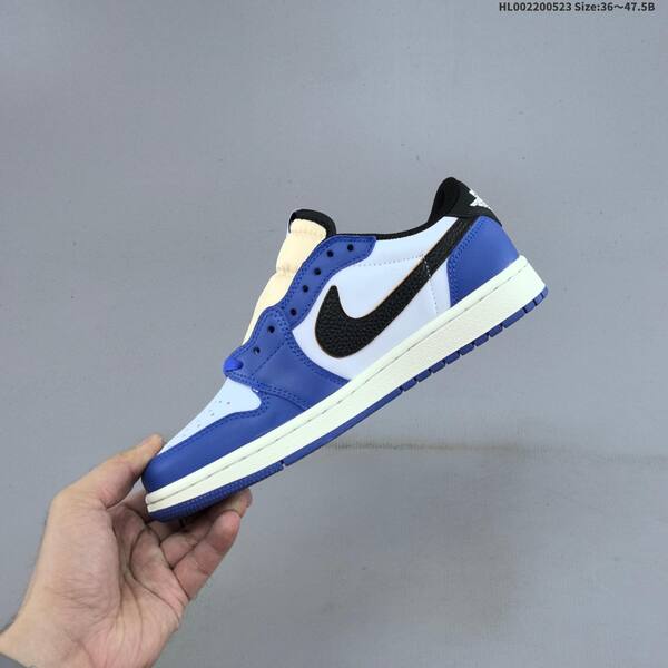 Jordan Travis Scott x Fragment Design x Air Jordan 1 Low OG SP White/Black/Royal Blue EU 36-47.5 casual