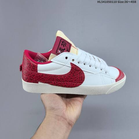 Nike Blazer Low 77 Jumbo White Red Cream EU 36-45 Skate Shoe - Unisex (BS-62094)