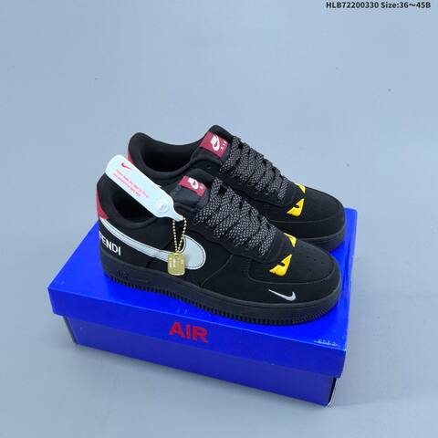 Nike Air Force 1 07 LV8 Off White Dark Black Red EU 36-45 Skate Shoe - Unisex (BS-61024)