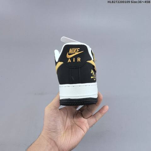 Nike Air Force 1 07 LV8 Black White Gold EU 36-45 Sneaker - Unisex (BS-62114)