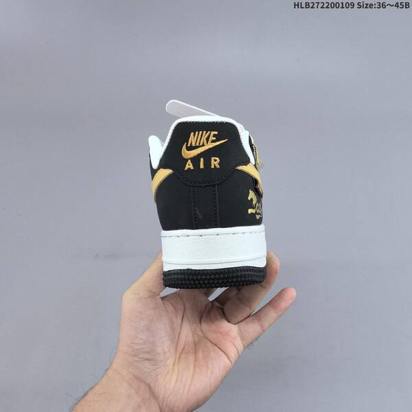 Nike Air Force 1 07 LV8 black white gold EU 36-45 sneaker
