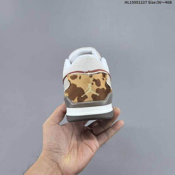 Jordan Flight Court white/grey with burgundy laces and gold accents 36~46 lifestyle