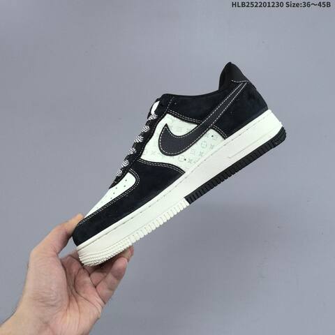 Nike Air Force 1 07 LV8 Black Off White Orange Red EU 36-45 Sneaker - Unisex (BS-62313)