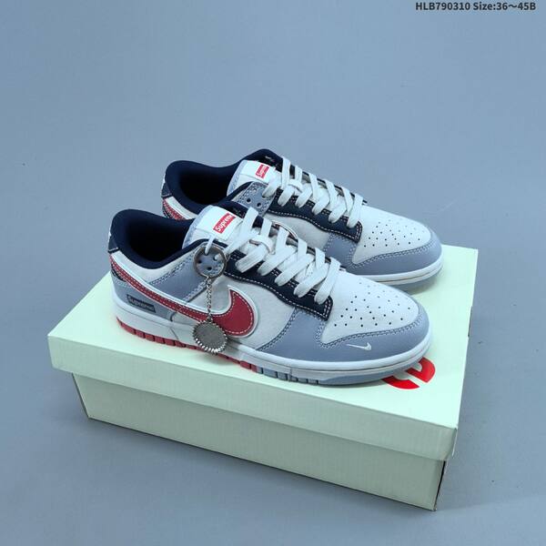 Nike SB Dunk Low white gray red navy EU 36-45 skate shoe