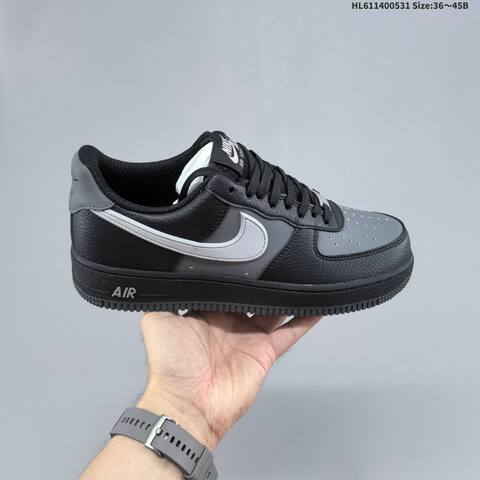 Nike Air Force 1 07 LV8 White Light Grey Black Dark Grey EU 36-45 Sneaker - Unisex (BS-60054)