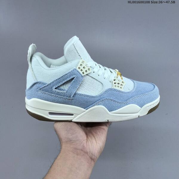 Jordan Air Jordan 4 Retro light blue denim / white / gum 36~47.5B basketball