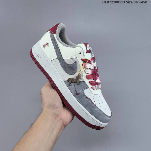 Nike Air Force 1 07 LV8 off white grey burgundy pink EU 36-45 skate shoe