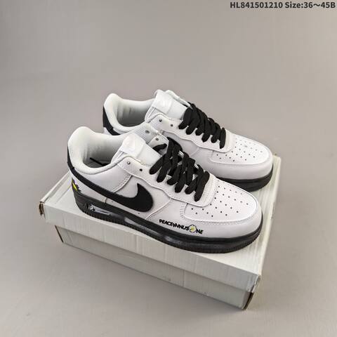 Nike Air Force 1 07 PEACEMINUSONE White Black Yellow EU 36-45 Sneaker - Unisex (BS-62796)