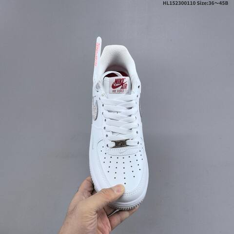 Nike Air Force 1 Low 07 White Silver Red EU 36-45 Sneaker - Unisex (BS-62077)