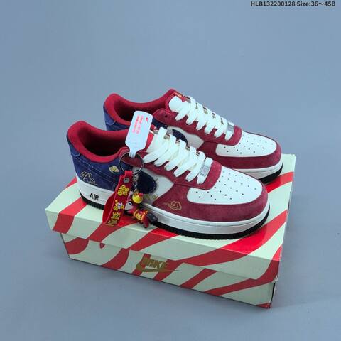 Nike Air Force 1 07 LV8 White Brown Red Blue EU 36-45 Sneaker - Unisex (BS-61687)