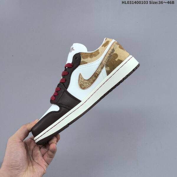 Jordan Air Jordan 1 white/brown/red/gold 36~46B lifestyle