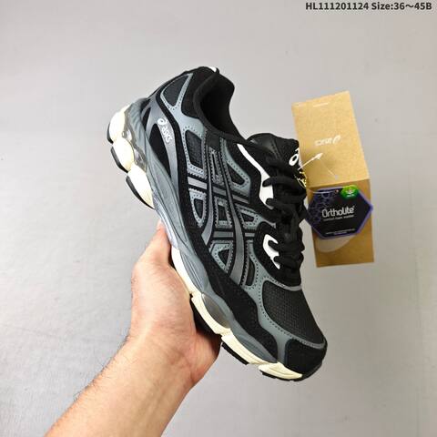 ASICS GEL NYC Black Grey White Cream EU 36-45 Running Shoe Running Sneakers - Unisex (BS-69239)