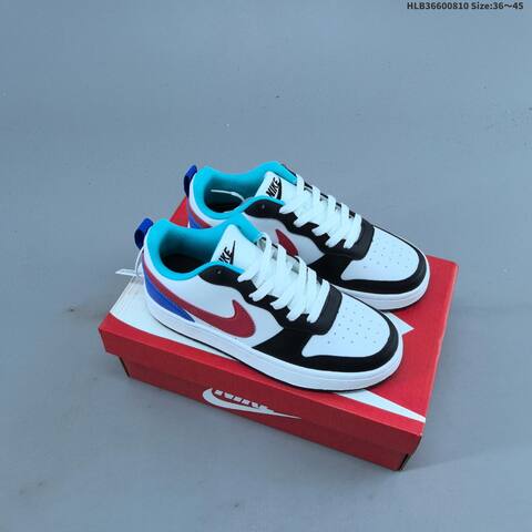 Nike Court Borough Low 2 GS White Light Blue Black Orange EU 36-45 Skate Shoe - Unisex (BS-59886)