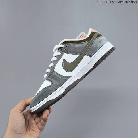 Nike SB Dunk Low White Grey Dark Olive Pink EU 36-45 Skate Shoe - Unisex (BS-62504)