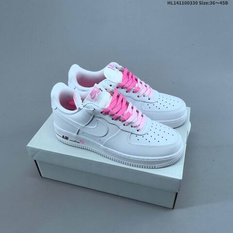 Nike Air Force 1 Low Triple Black White Pink EU 36-45 Sneaker - Unisex (BS-61026)