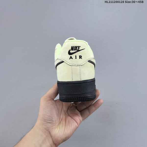 Nike Air Force 1 07 light beige black neon green EU 36-45 sneaker