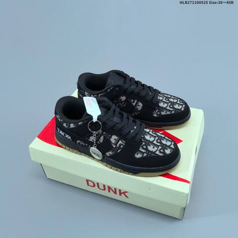 Nike Dunk Low Custom Black Beige Grey White Gum EU 36-45 Skate Shoe - Unisex (BS-60136)