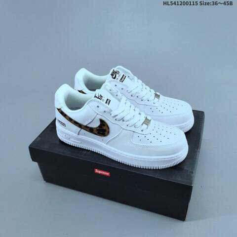 Nike Air Force 1 07 Supreme White Brown Black EU 36-45 Skate Shoe - Unisex (BS-61969)