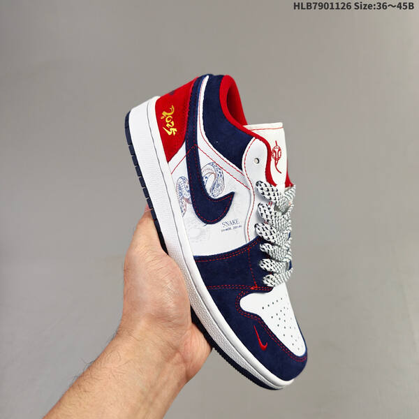 Nike Air Jordan 1 Low black/white/red 36~45B lifestyle