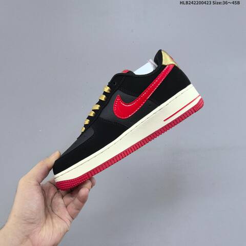 Nike Air Force 1 07 LV8 Black Navy Red Gold White EU 36-45 Sneaker - Unisex (BS-60574)