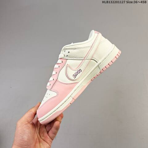 Nike SB Dunk Low Labubu Custom Sail Light Pink White EU 36-45 Skate Shoe - Unisex (BS-63009)