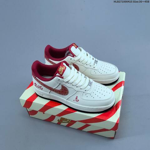 Nike Air Force 1 07 LV8 Red White Black Gold EU 36-45 Sneaker - Unisex (BS-60732)