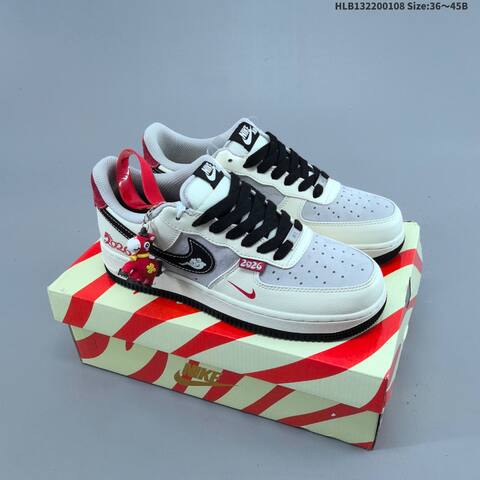 Nike Air Force 1 07 LV8 XD0028 015 Off White Grey Black Red EU 36 45 Sneaker EU 36-45 - Unisex (BS-62143)