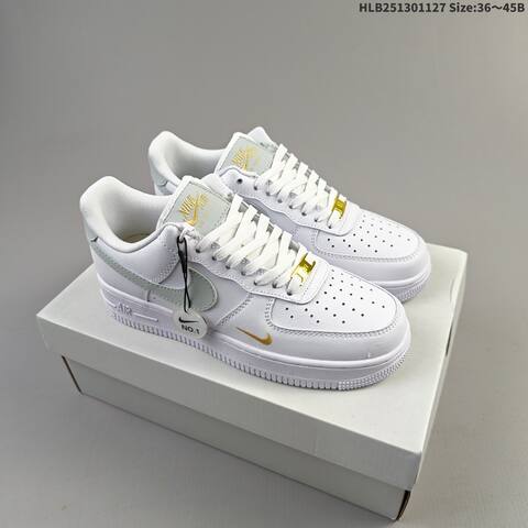 Nike Air Force 1 07 White Light Grey Gold EU 36-45 Sneaker - Unisex (BS-63007)
