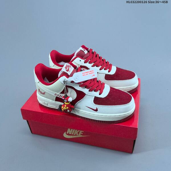 Nike Air Force 1 07 Low black red off white navy EU 36-45 sneaker