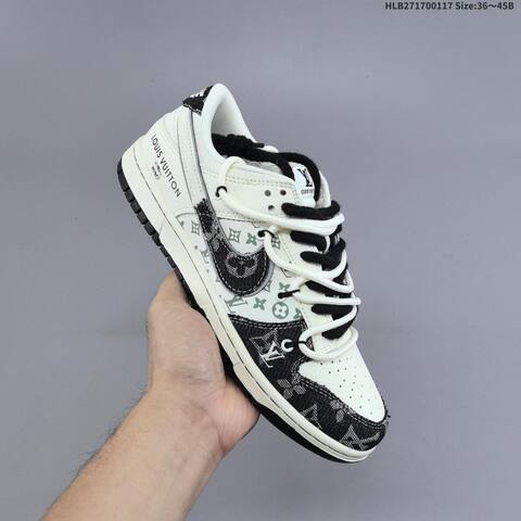 Nike Dunk SB Low Louis Vuitton Custom Off White Black Navy EU 36-45 Skate Shoe - Unisex (BS-61946)