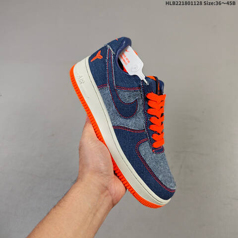 Nike Air Force 1 07 CW2288-111 Blue Orange White EU 36-45 Sneaker - Unisex (BS-62989)