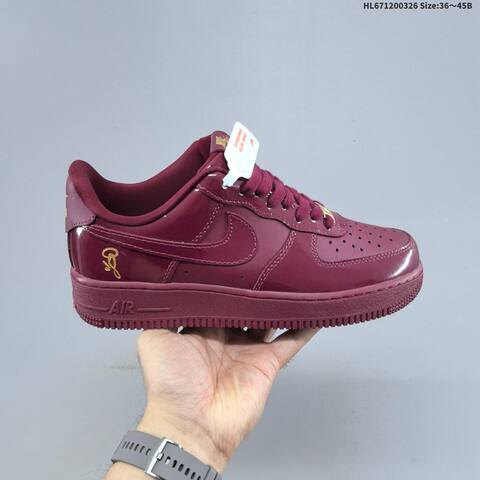 Nike Air Force 1 Low Black Grey White Burgundy Gold EU 36-45 Sneaker - Unisex (BS-61134)