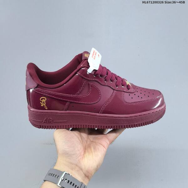 Nike Air Force 1 Low Black Grey White Burgundy Gold EU 36-45 sneaker