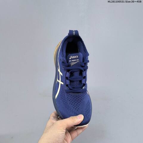 Asics Gel Nimbus 26 Navy Blue Gold White EU 36-45 Running Shoe Running Sneakers - Unisex (BS-68782)