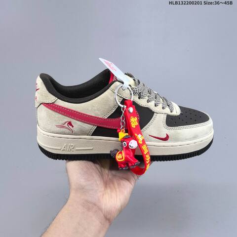 Nike Air Force 1 07 LV8 Beige Black Red EU 36-45 Sneaker - Unisex (BS-61592)