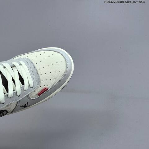 Nike Air Force 1 Low Off White Light Grey Black Red EU 36-45 Skate Shoe - Unisex (BS-60997)