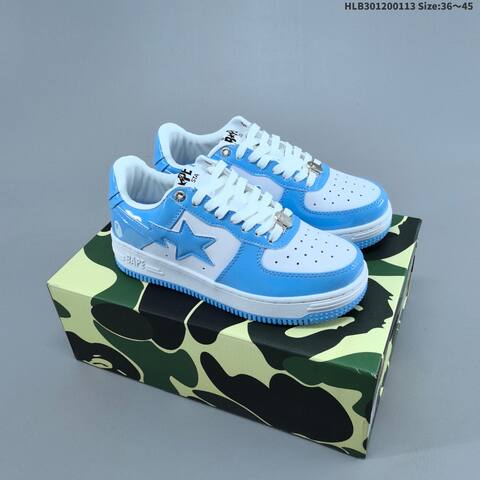 BAPE BAPE STA Low University Blue White Black EU 36-45 Skate Shoe - Unisex (BS-62022)