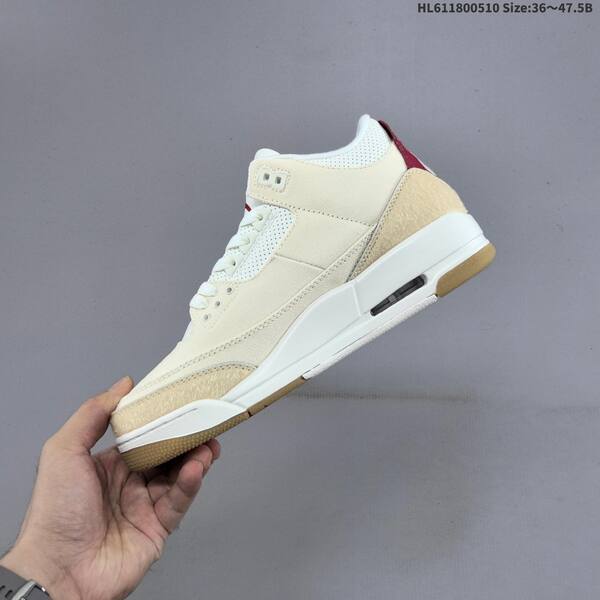 Jordan Air Jordan 3 Retro white/cream/red 36~47.5 basketball