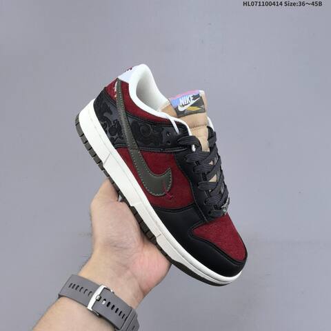 Nike SB Dunk Low CNY Year Of The Dragon Burgundy Black Olive White Tan EU 36-45 Skate Shoe - Unisex (BS-60751)