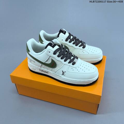 Nike Air Force 1 07 LV8 Off White Olive Green Black EU 36-45 Sneaker - Unisex (BS-61951)