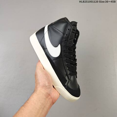 Nike Blazer Mid 77 Suede Black White Sail Yellow EU 36-45 Skate Shoe - Unisex (BS-63378)
