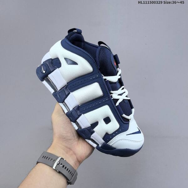 Nike Air More Uptempo Low white navy blue EU 36-45 basketball shoe