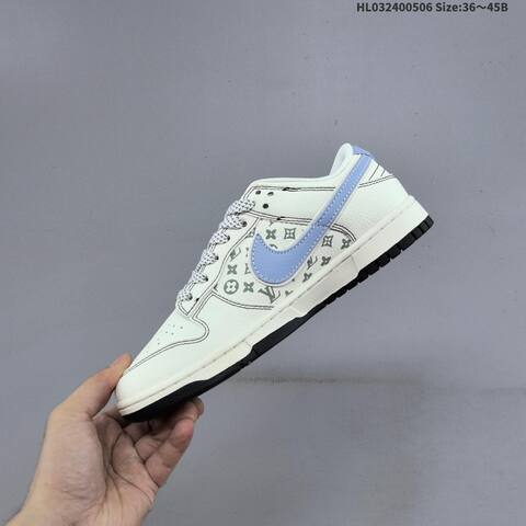 Nike Dunk Low Louis Vuitton Custom Off White Light Blue Black Green EU 36-45 Skate Shoe - Unisex (BS-60470)