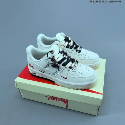 Nike Air Force 1 07 LV8 White Black Red Navy Blue EU 36-45 Sneaker - Unisex (BS-61221)