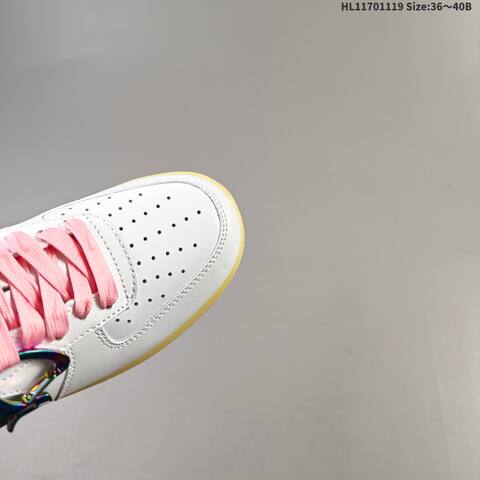 Nike Air Force 1 07 White Pink Yellow Iridescent EU 36-40 Sneaker - Unisex (BS-63435)