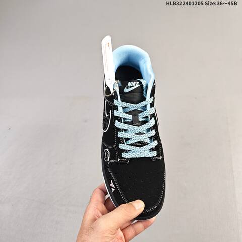 Nike SB Dunk Low Retro DIY Black Light Blue White EU 36-45 Skate Shoe - Unisex (BS-62811)